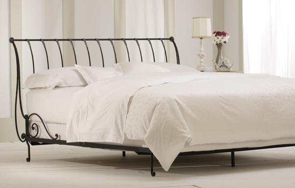 Paris Sleigh Bed Iron Beds Charles, King Size Metal Sleigh Bed Frame
