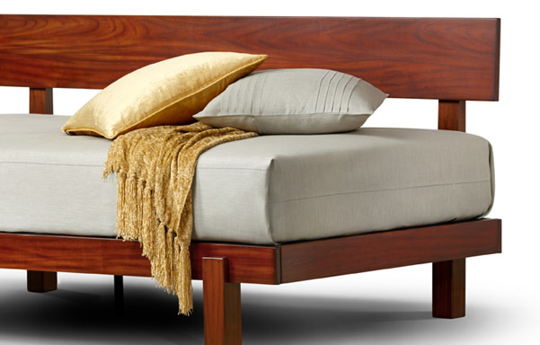 Alana Daybed detail in Tiger Mahogany