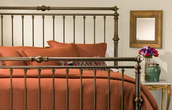 Brass sleigh headboard and footboard
