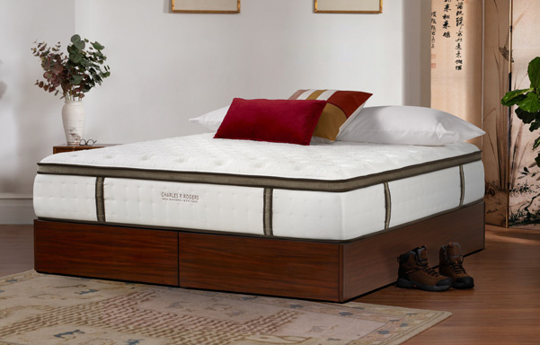 Quad King size Storage platform bed in Medium Mahogany