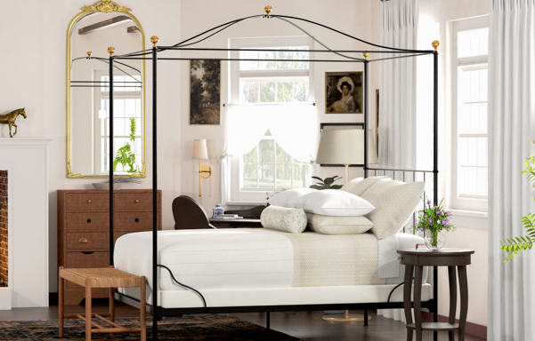 Cairo iron canopy bed with arch arch top canopy frame