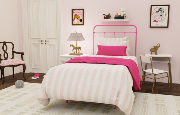 Cottage Dreamy Pink Kids Bed