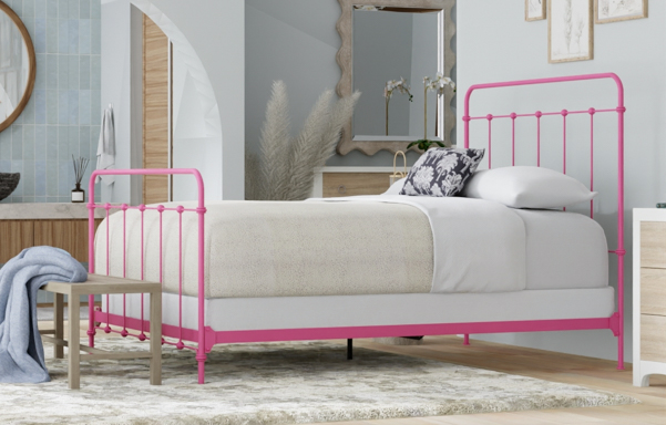 Cottage Bed High Foot in Dreamy Pink
