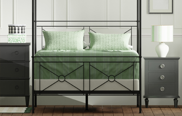 Campaign Canopy Bed - front view