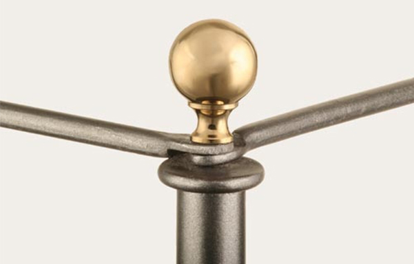 Campaign Canopy Bed with ball finial