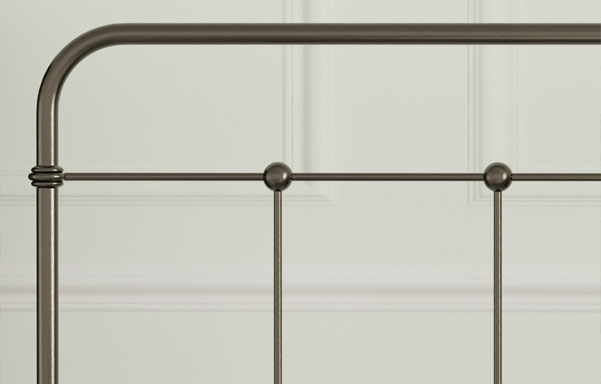 Cottage Bed headboard close-up in wrought iron
