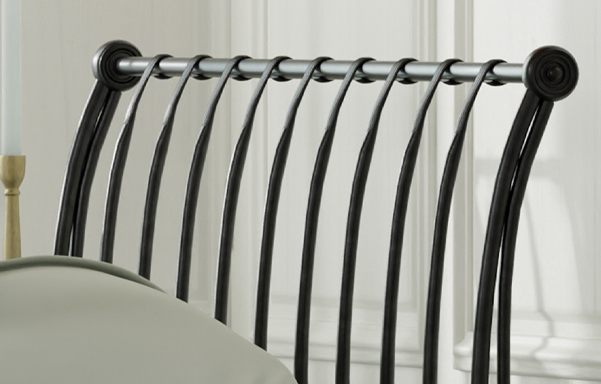 Paris Bed headboard close-up in antique black