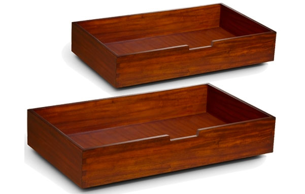 Universal Under Bed Drawers in solid mahogany (sold in pairs)