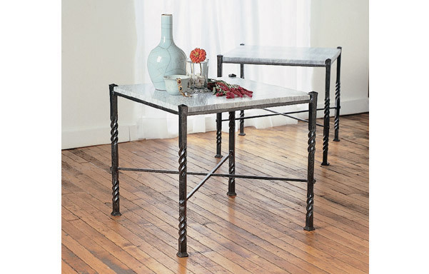 Florentine table with marble top – pair