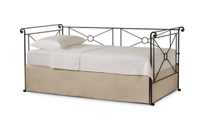 Tailored linen daybed skirt