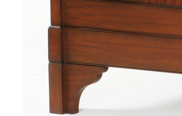 Chambord sleigh bed solid mahogany footboard detail