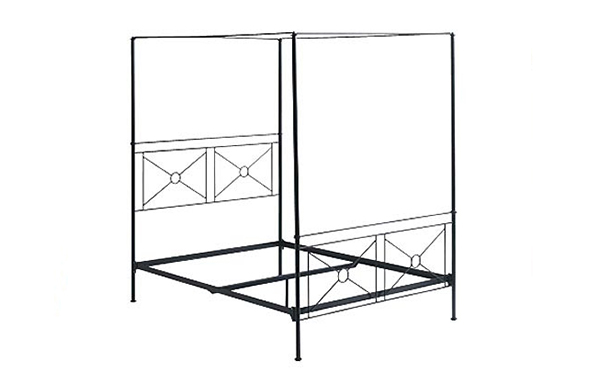 Campaign canopy bed frame details