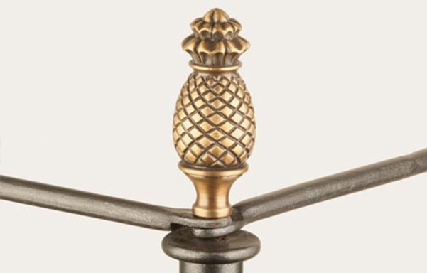 Campaign canopy bed pineapple finial
