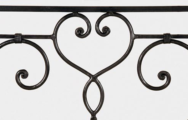 Florentine canopy bed hand forged iron details