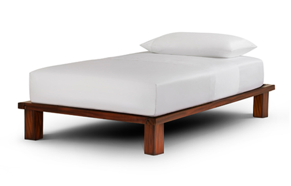 Solide twin platform bed – tiger mahogany