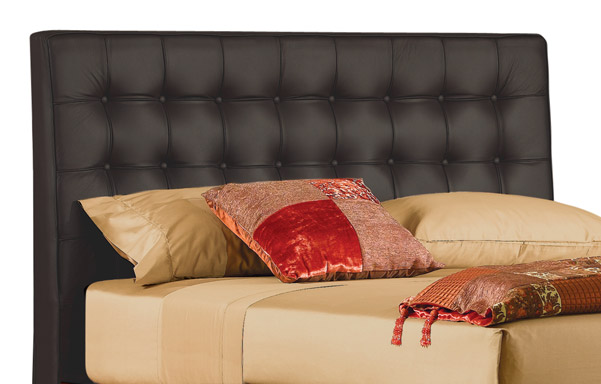 Newhouse queen headboard – black leather