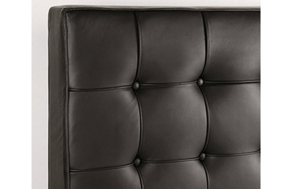 Newhouse bed black leather upholstery detail