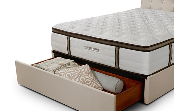 Pavilion bed queen storage option detail