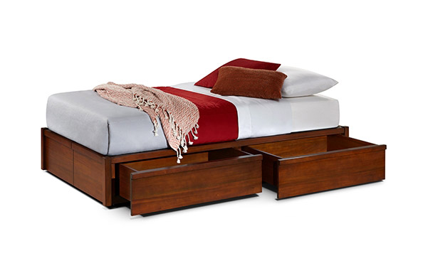 Mahogany storage bed twin size details