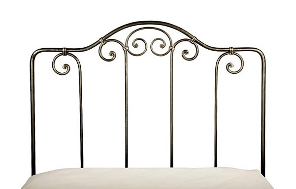 Breton trundle bed forged iron headboard detail