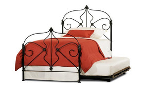 Marseille trundle bed with trundle – black iron 