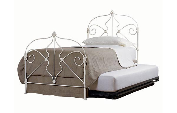 Marseille trundle bed with trundle –antique white iron