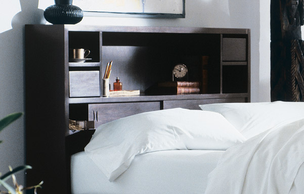 Walden bookcase bed black finish detail
