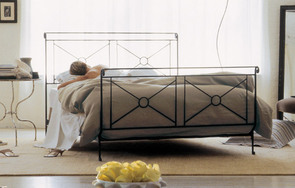 Campaign Queen size bed in Wrought Iron