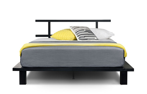 Zen queen platform bed front view
