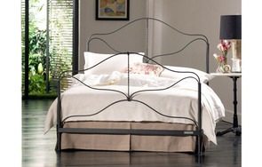 Provence iron bed traditional room setting

