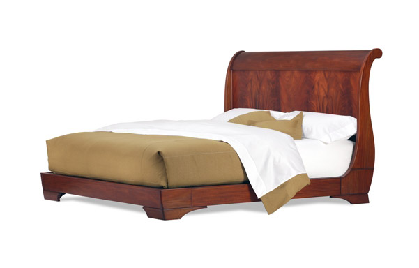 Sleigh king size platform bed - flame mahogany
