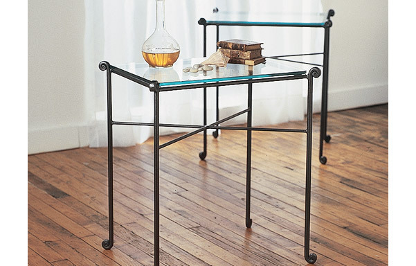 Side table with glass top - pair
