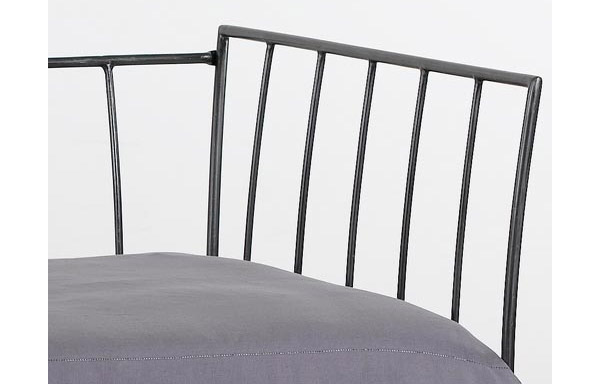 Milan daybed forged iron panel detail
