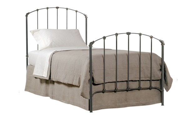 Rutherford trundle bed in black iron with gilded highlights