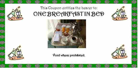 Breakfast in Bed Coupon